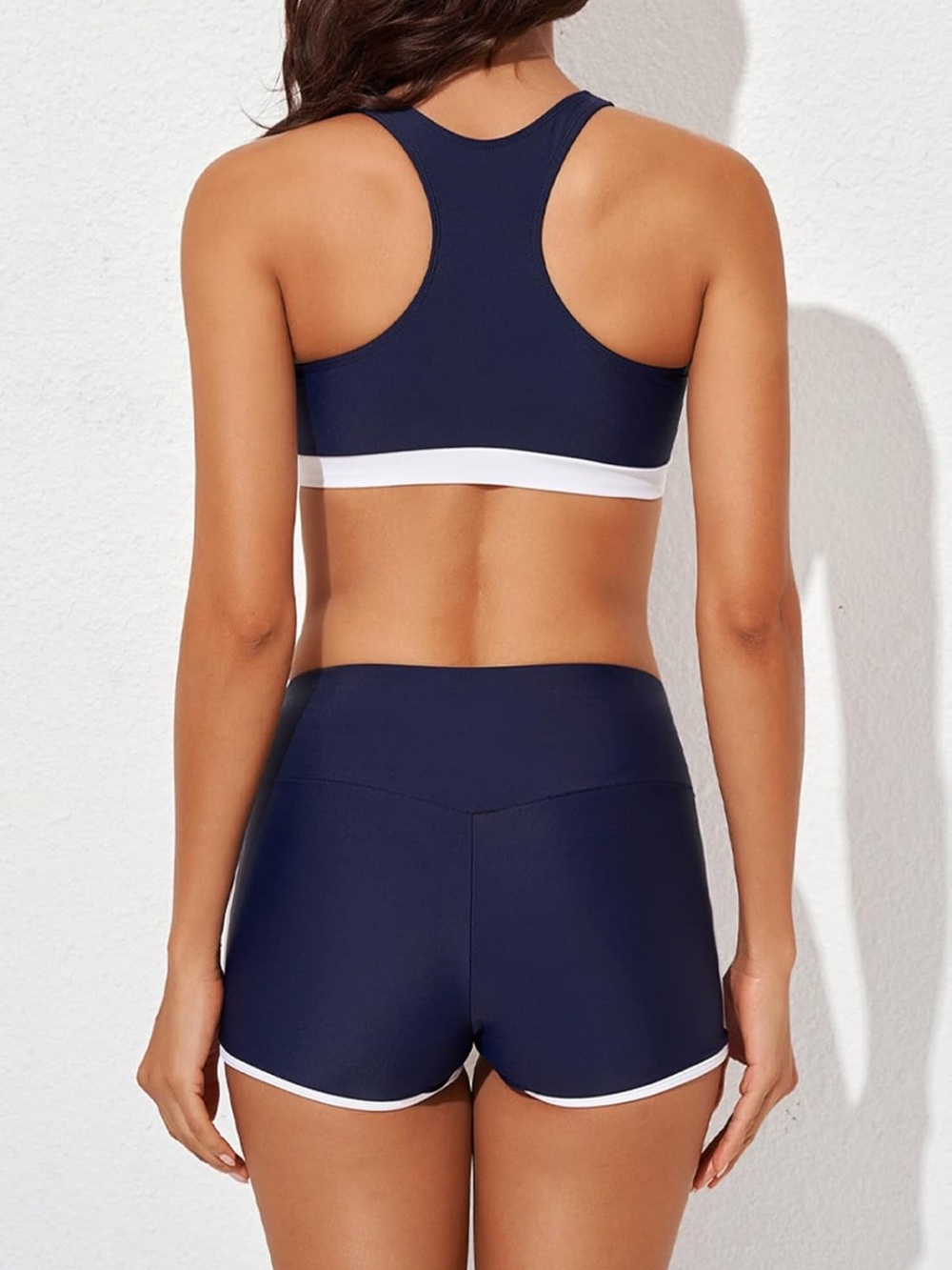 Athletic Modest Bathing Suits Racerback Tank Tops with Sports Bra and Boyshorts - Picture 4 of 10